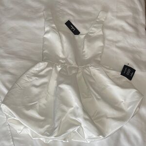 Lulu's Ivory Satin Mini Dress